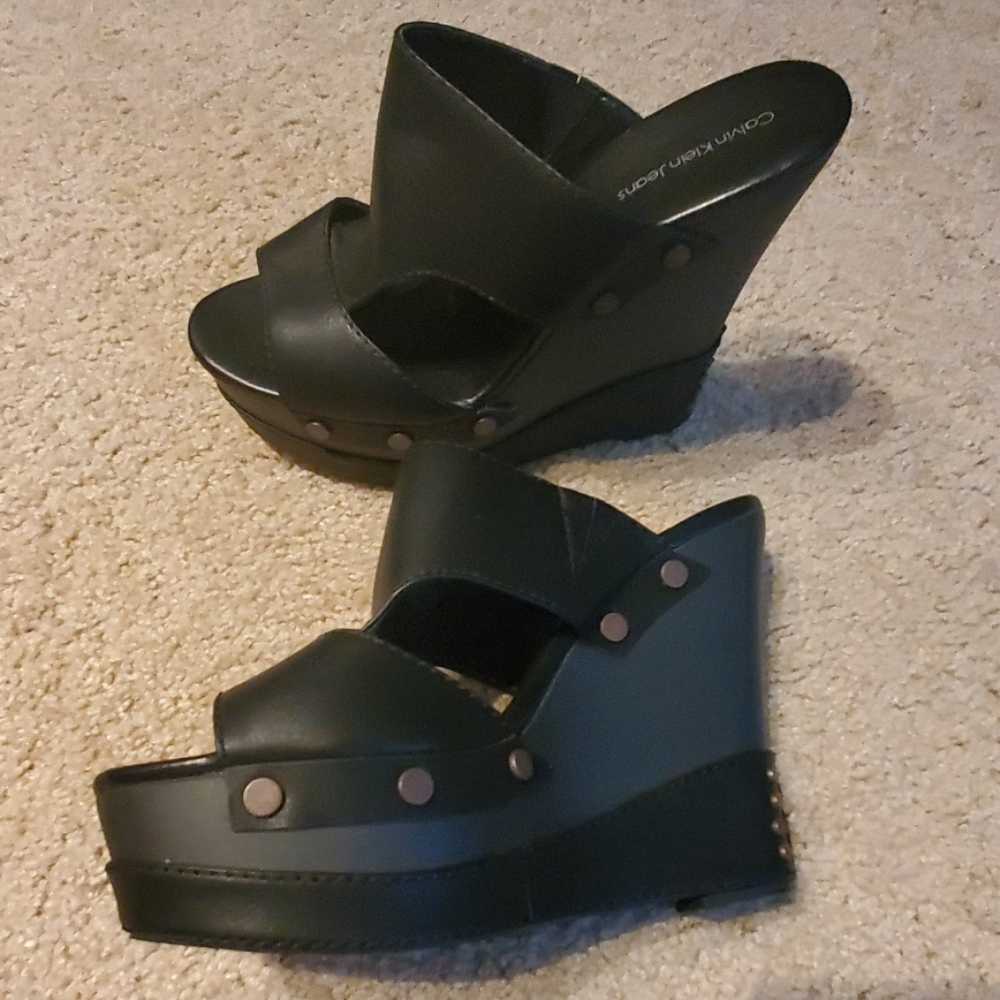 Calvin Klein Jeans black wedges